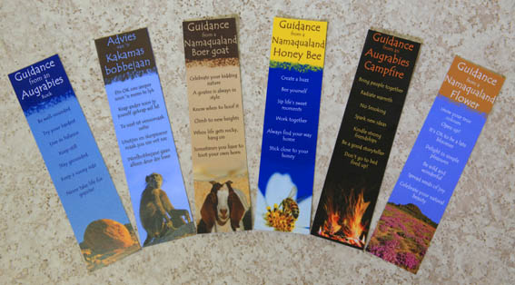 Guidance bookmarks for South African and Namibian landscape and animals